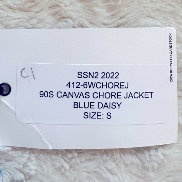 RE/DONE 90s Canvas Chore Jacket Daisy NWT - Picture 13 of 14